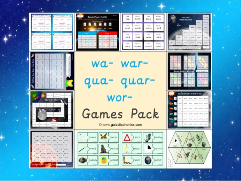 wor phonics worksheets and games - Galactic Phonics