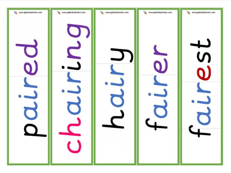 air phonics worksheets and games Galactic Phonics