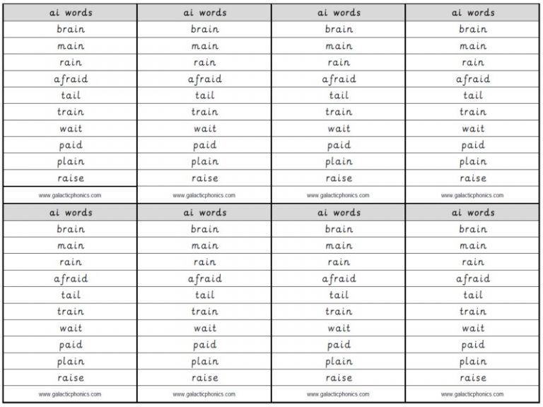 Ai Worksheets And Games Galactic Phonics