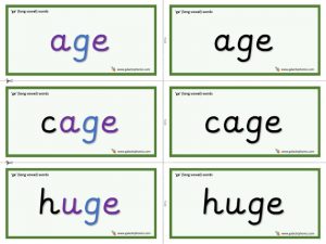 -ge word cards