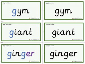 gi / gy word cards