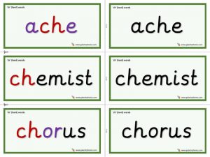 ch (hard) word cards