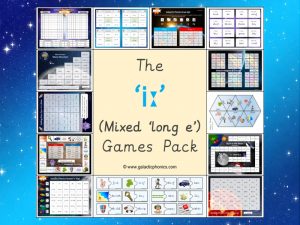 mixed long e phonics games pack