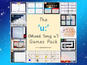 mixed long u phonics games pack