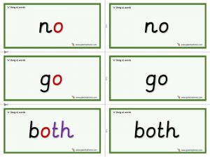 o (long o) word cards