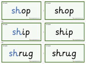 sh word cards