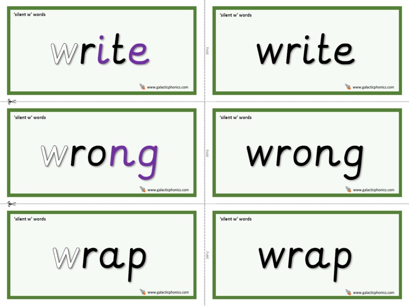 silent w phonics worksheets and games - Galactic Phonics