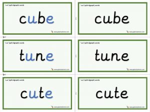 u-e (split digraph) word cards