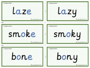 y (long e) word cards (long vowel)