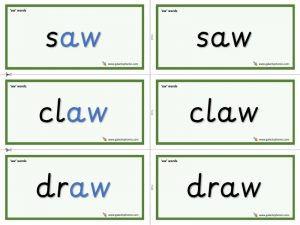 aw word cards