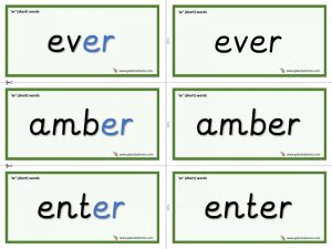 er (short) word cards