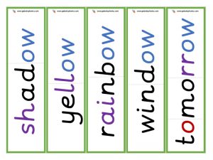 multisyllabic ow (long o) word cards