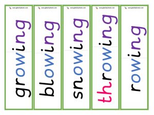 ow (long o) root cards (ing)