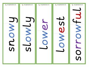 ow (long o) root word cards (ing)