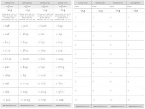 Suffix -ing spelling strips (doulbe)