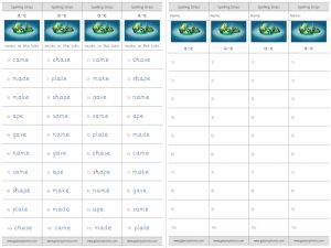 a-e (split digraph) spelling strips
