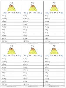 ay spelling lists