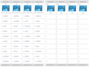 er (short) spelling strips