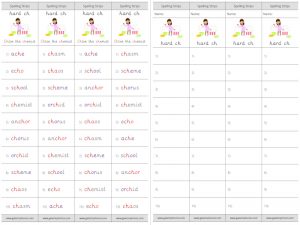 hard ch spelling strips
