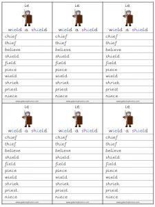 ie (long e) spelling lists