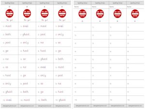 o (long o) spelling strips