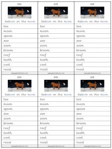 oo (long u) spelling lists
