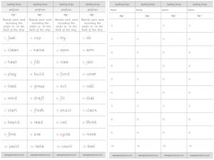 prefix re- spelling strips