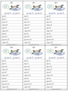 qu spelling lists