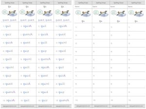 qu spelling strips