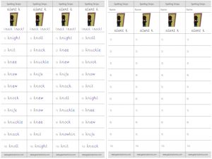 silent k spelling strips