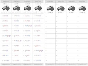 silent t spelling strips