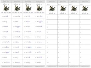 silent w spelling strips