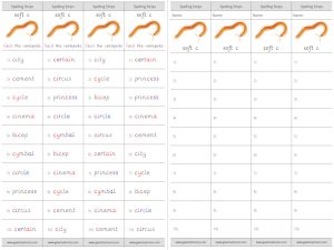 soft (gentle) c spelling strips