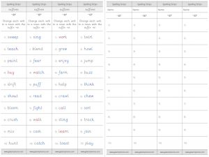 suffix -er spelling strips (year 1)