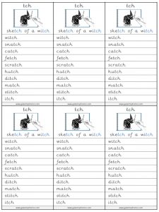 tch spelling lists