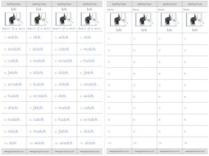 tch spelling strips