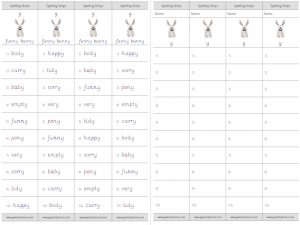 y (long e) spelling strips