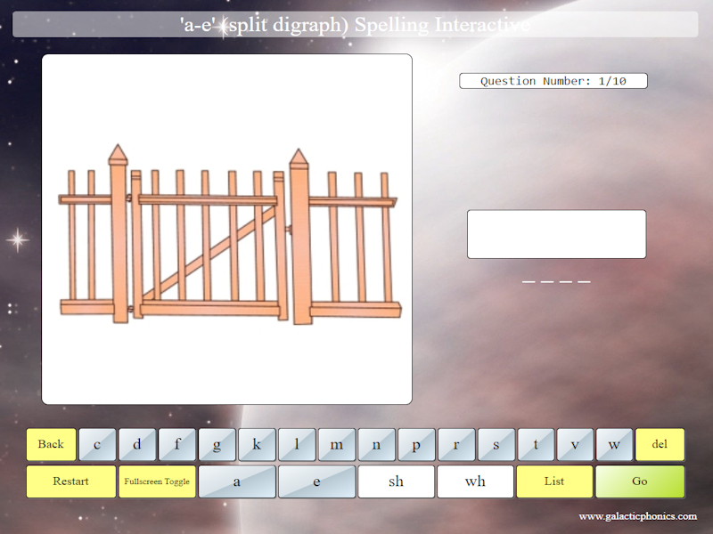 Free 'a-e' (split digraph) worksheets and games - Galactic Phonics