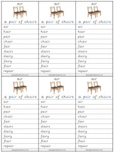 air spelling lists
