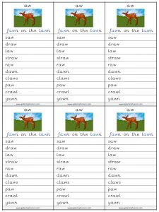 aw spelling lists