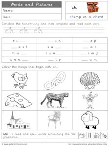 ch word and pictures worksheet