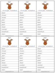 eer spelling lists
