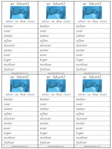 er (short) spelling lists