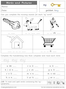 ey words and pictures worksheet