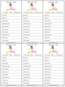 hard ch spelling lists