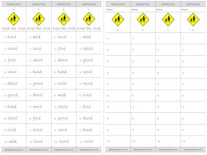 i (long i) spelling strips