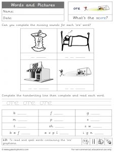 ore words and pictures worksheet
