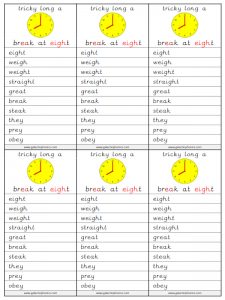 tricky long a spelling lists