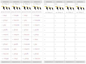 ou (long u) spelling strips