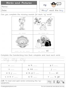 oy words and pictures worksheet